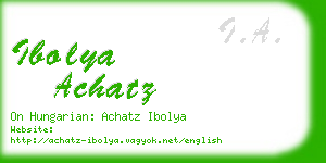 ibolya achatz business card